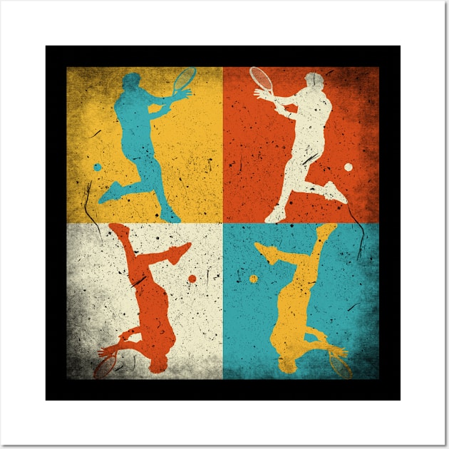 Tennis practice. Retro squares Wall Art by SerenityByAlex